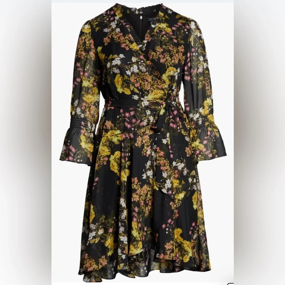 Tahari Faux Floral Dress Size 4